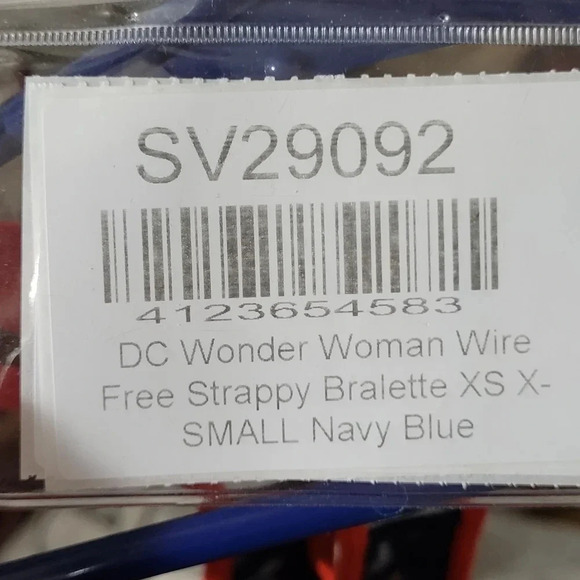 Wonder Woman Wire Free Strappy‎ Bralette XS X-SMALL Navy Blue NWT - Picture 6 of 6